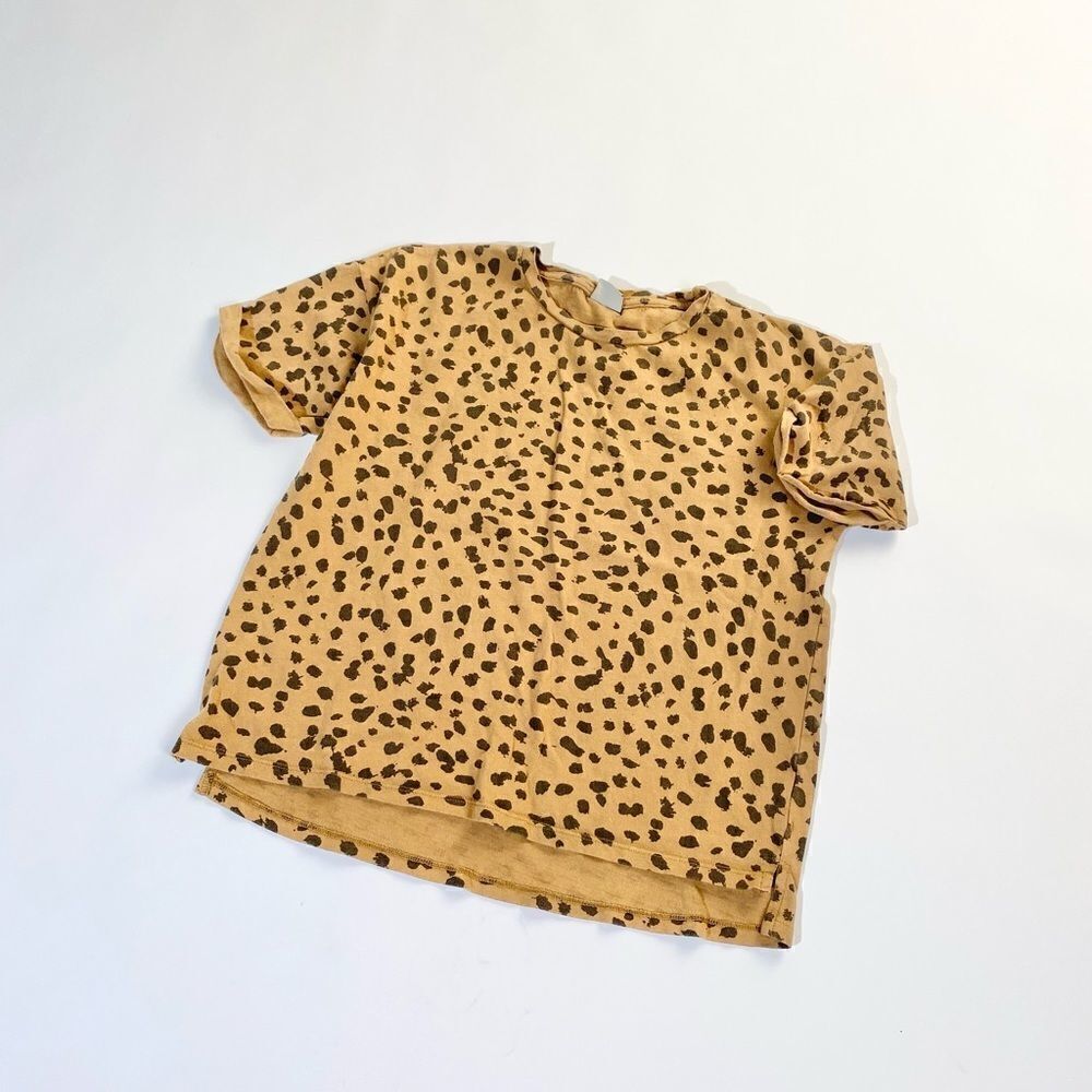 Zara girls short sleeve leopard print boxy tee 11